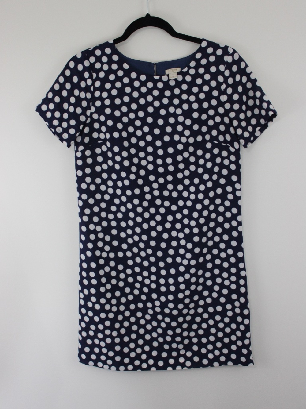 J.Crew Navy Polka Dot Shift Dress Size 0
